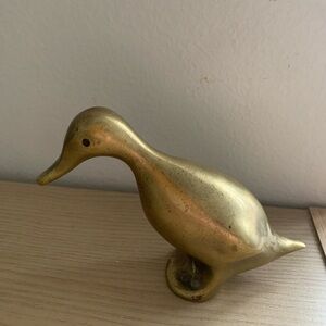 Vintage Brass Duck Figurine Midcentury Modern Classic Timeless